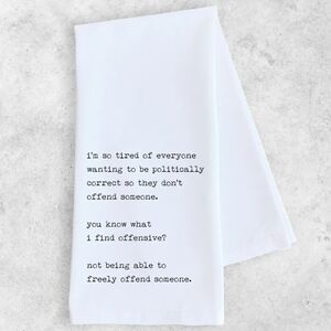 NWT SARCASTIC 100 Percent Cotton White Tea Towel